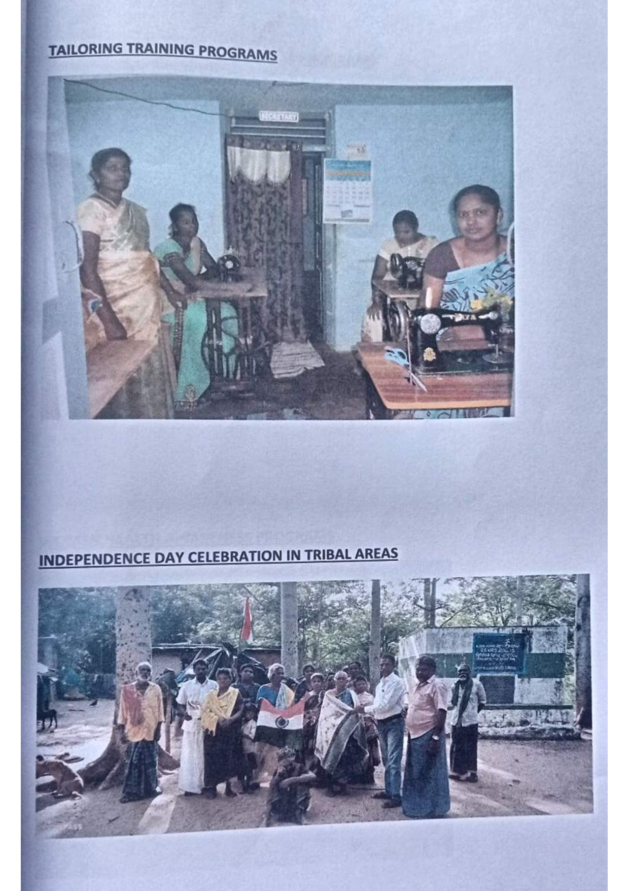 Tailoring Training & Independence Day Celebration in Tribal Areas